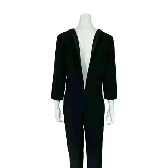 Madewell Sloan Black Cropped Jumpsuit Minimalist Workwear Stretch Size 4 - Picture 4 of 11